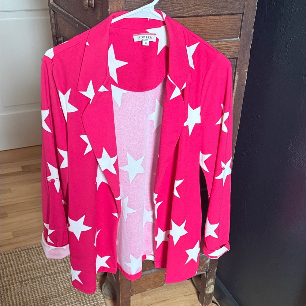 Pink Star Pattern Blazer